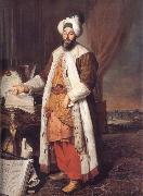 Aved, Jacques-Andre-Joseph Portrait of the Pasha Mehmed Said,Bey of Rovurelia,Ambassador of Sultan Mahmud i at Versailles china oil painting reproduction